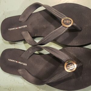 Tommy Hilfiger Black Flip Flops NWOT